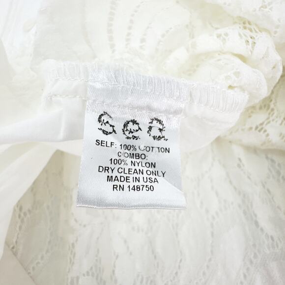 SEA New York Lace Back Button Down Blouse in Milky White 8|M - Picture 7 of 9